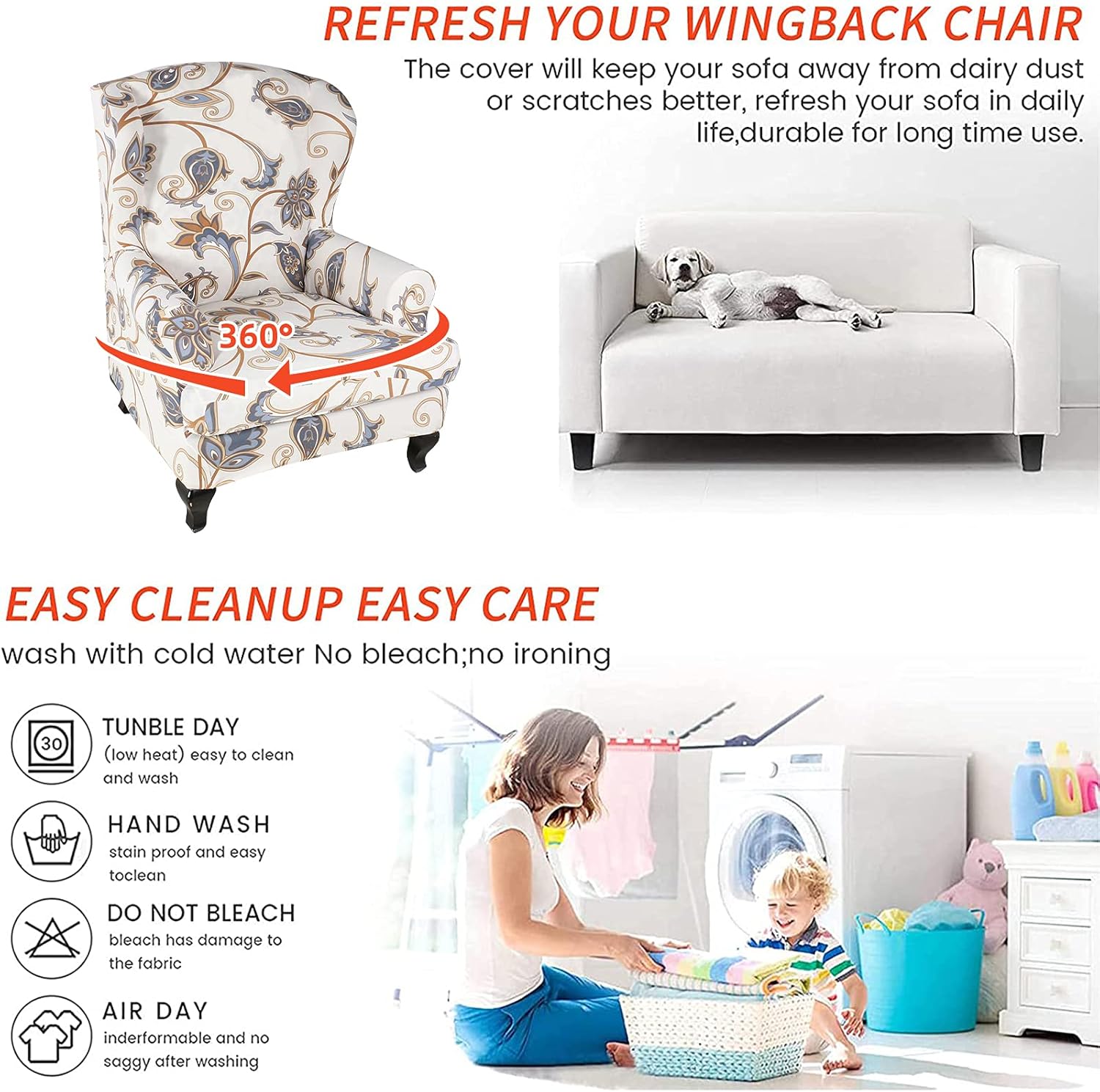 Wingback Chair Cover Slipcovers