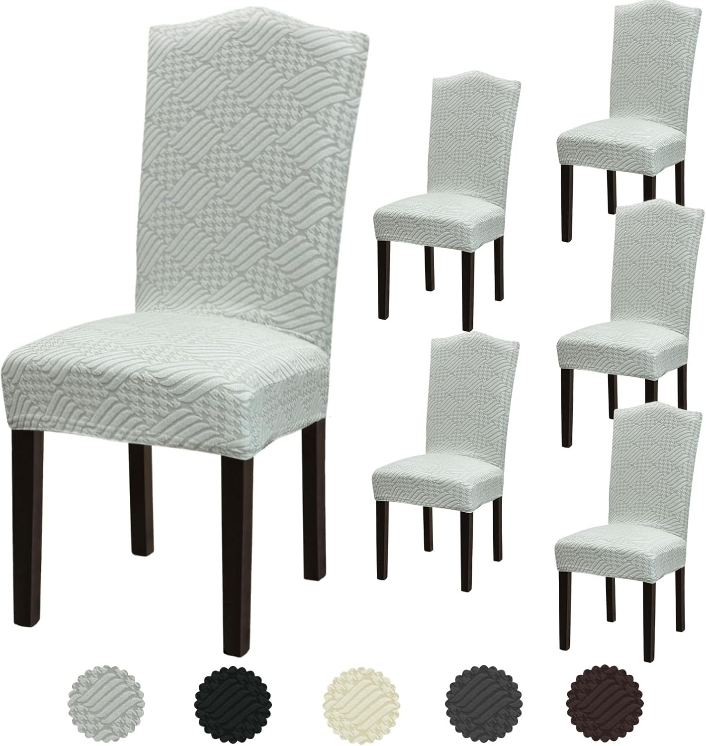 Stretch Dining Room Chair Covers Set of 6, Removable Washable Chair Covers for Dining Chairs,Dining Room, Hotel, Ceremony