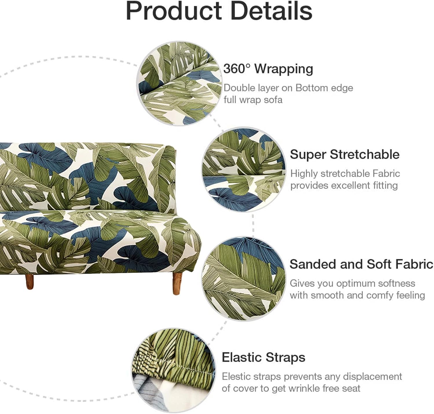 Futon Slipcovers Stretch Armless Sofa