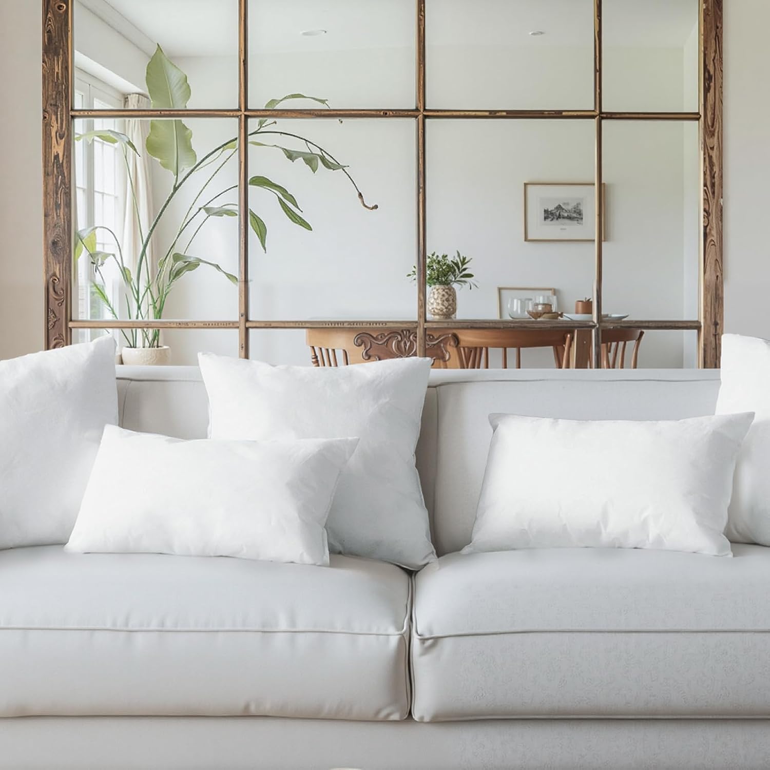 Phantoscope Pillow Inserts, Hypoallergenic 100% Virgin Fiber Square Form Microfiber Throw Pillow Inserts, Couch Bed Pillows 45x45 cm, 18x18 Inch (Pack of 4)