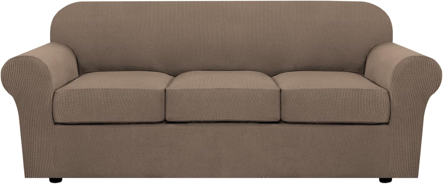 4 Piece Stretch Couch Covers for 3 Cushion Couch Sofa