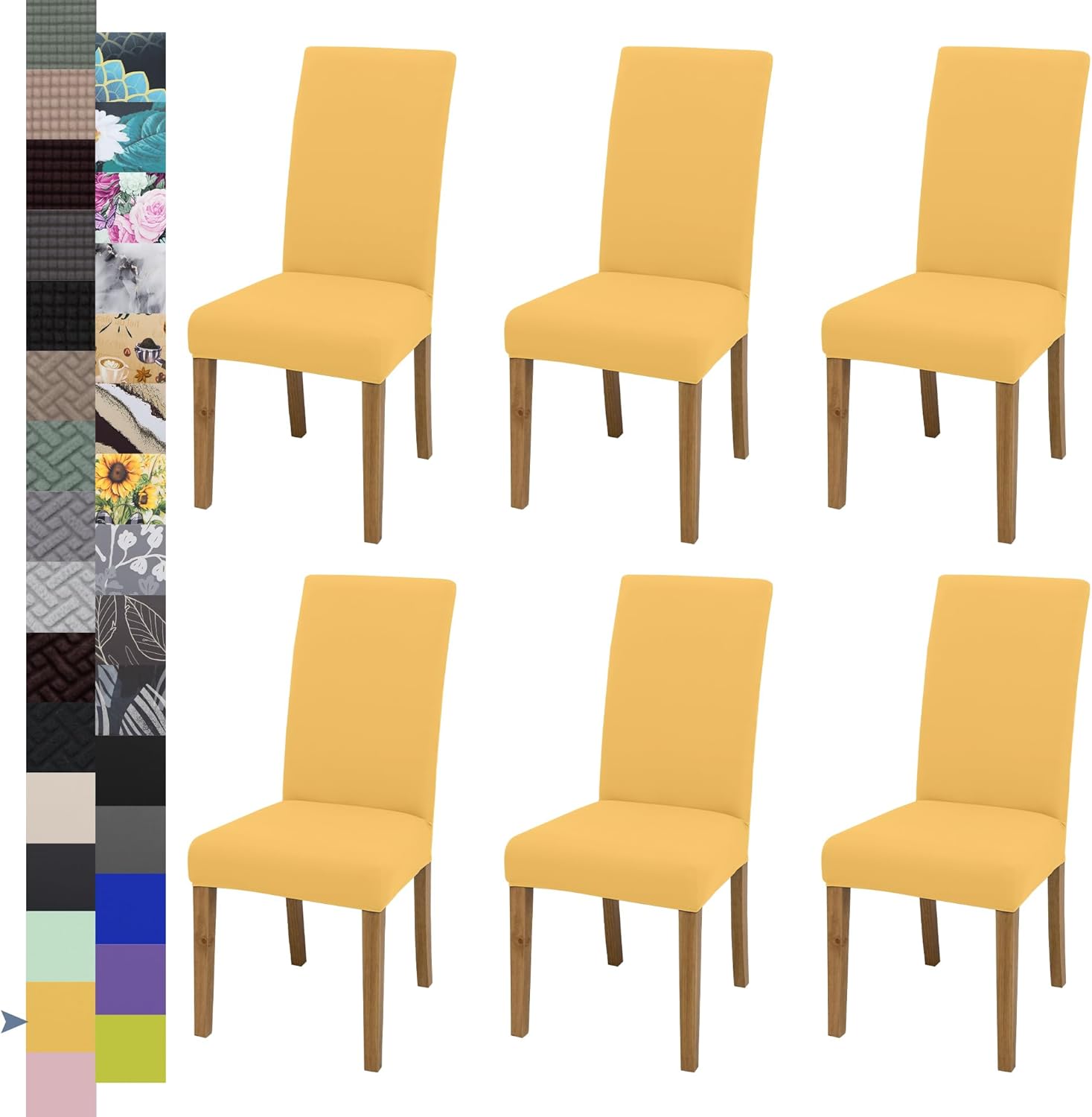 Dining Chair Cover,Dining Room Chair Covers Set of 6,Stretch Kitchen Chair Cover,Washable Dining Chair Cover,Parsons Chair Slipcovers Protective,for Home,Restaurant,Banquet(Gray)