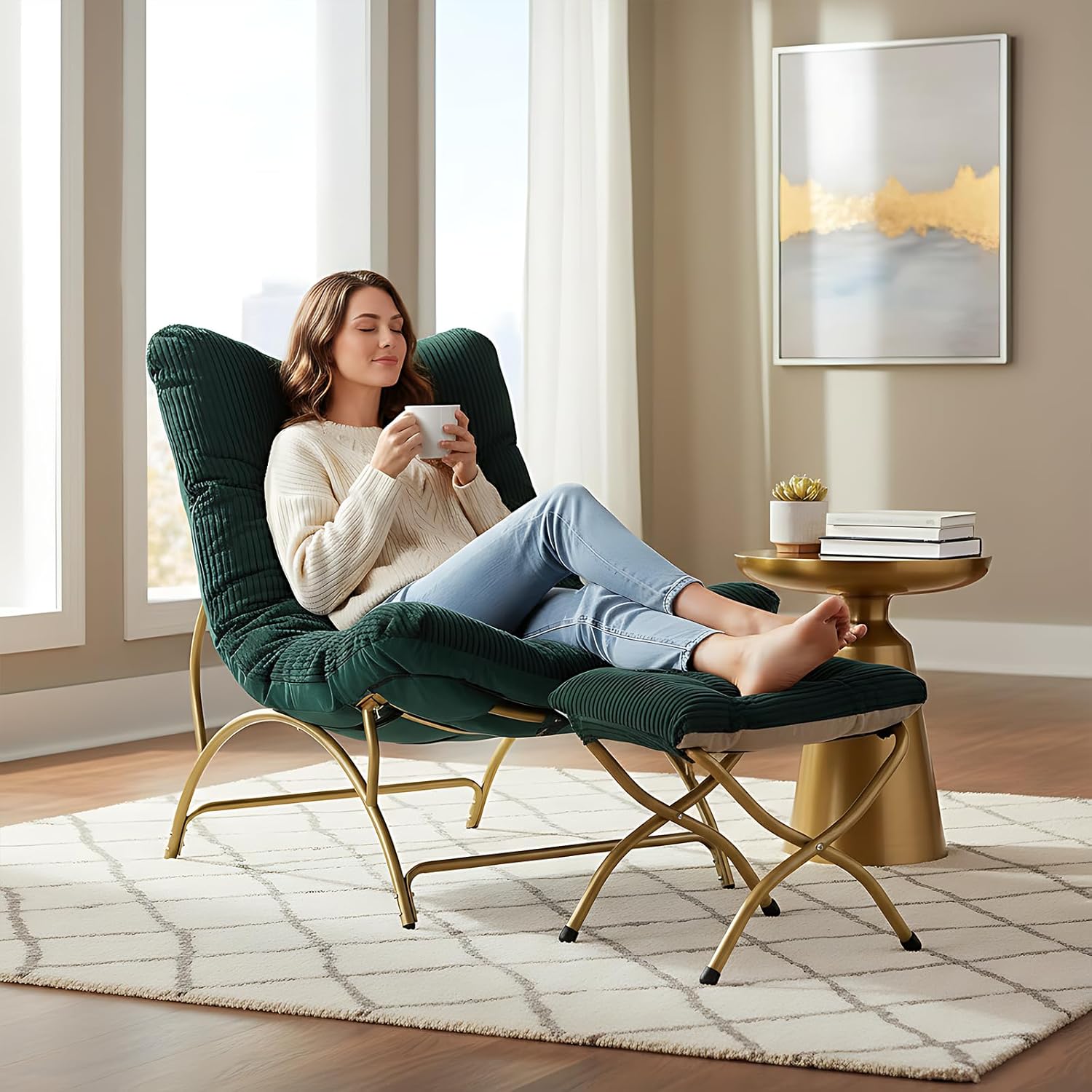 Accent Chair with Ottoman