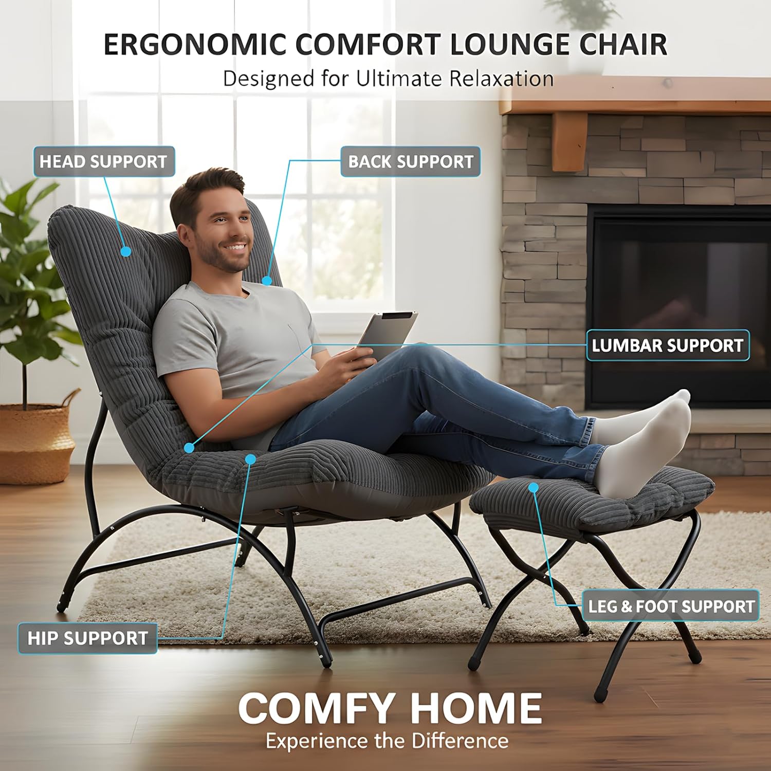 Accent Chair with Ottoman