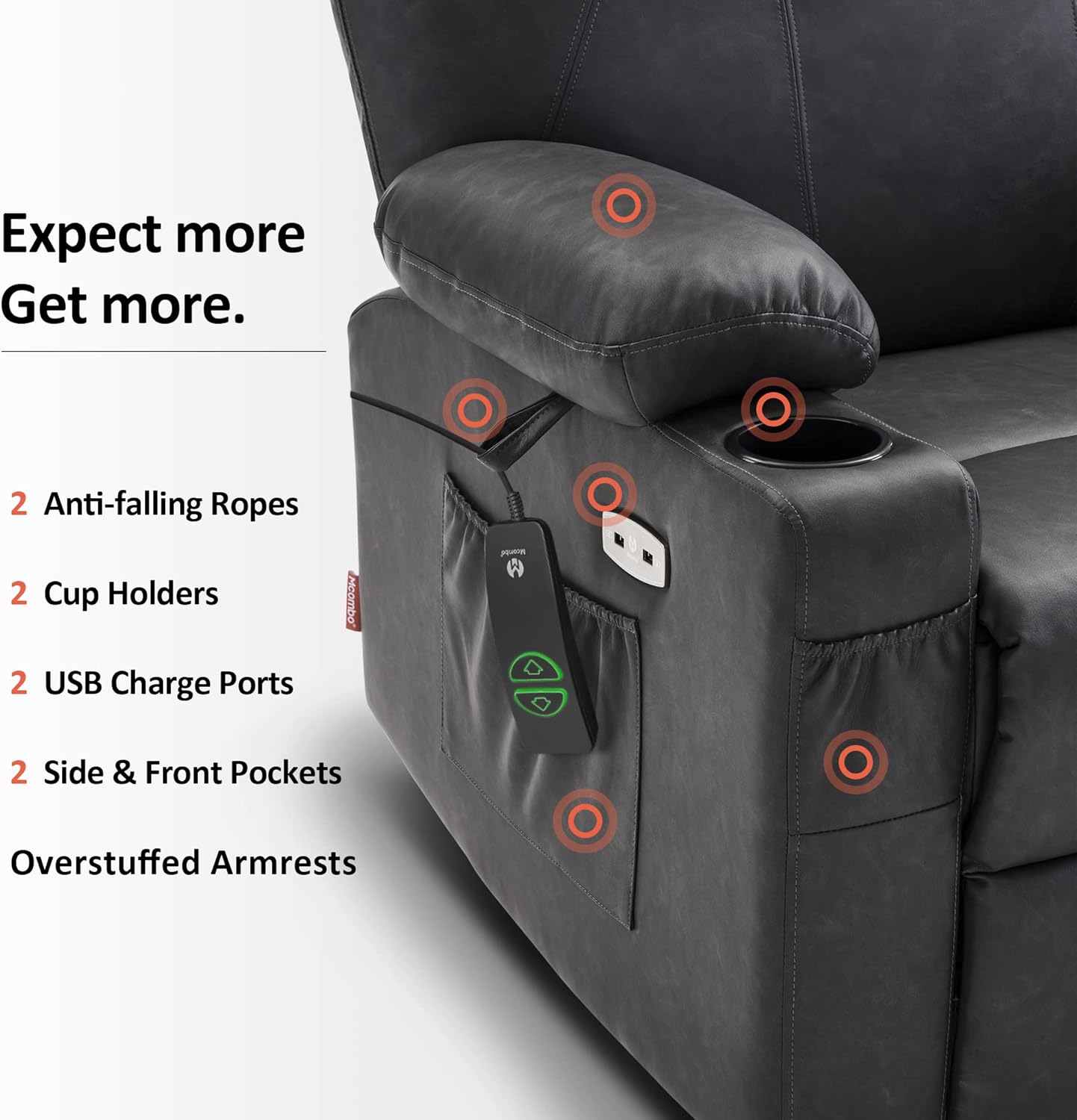 Electric Power Lift Recliner Chair Sofa with Massage and Heat