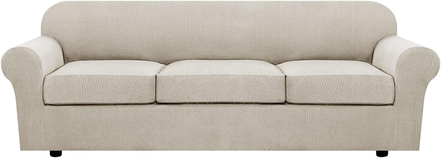 4 Piece Stretch Couch Covers for 3 Cushion Couch Sofa