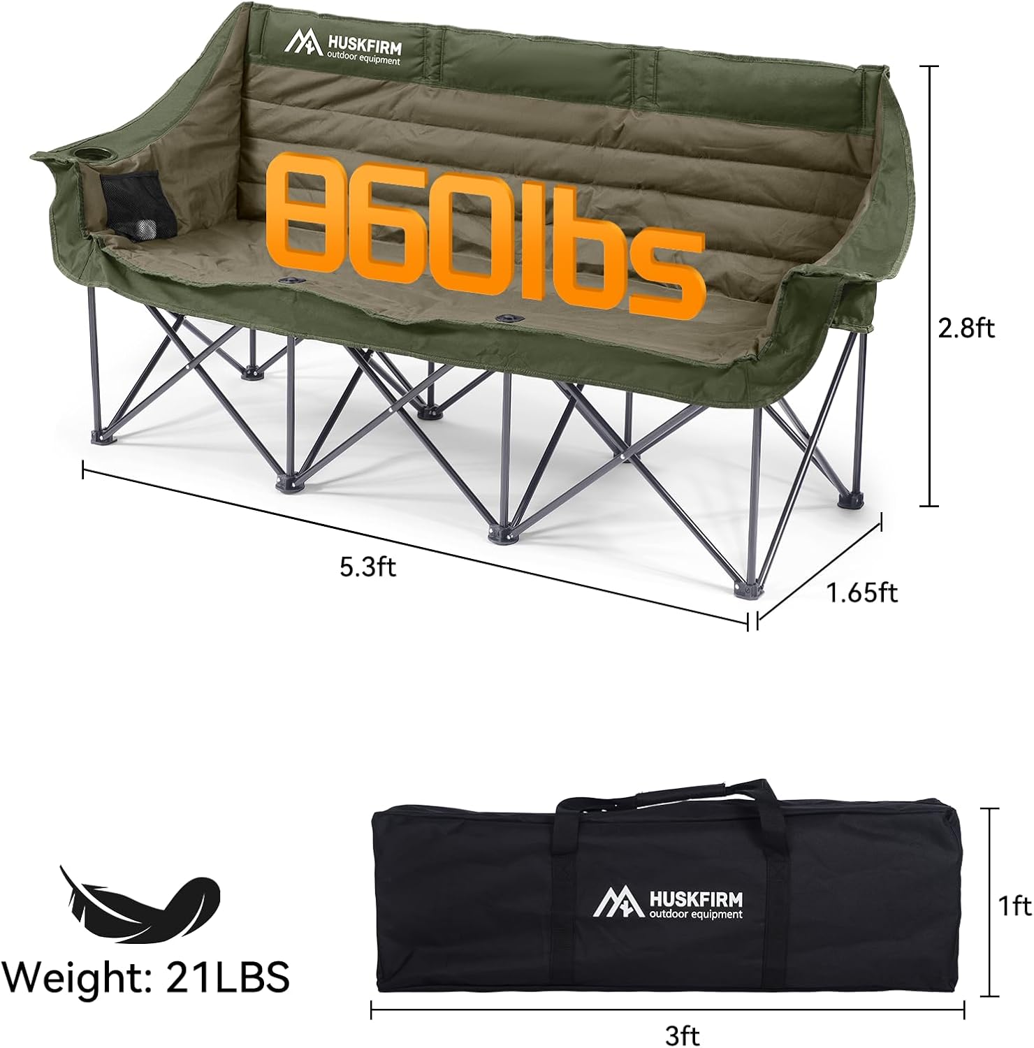 Loveseat Padded Camp Chair