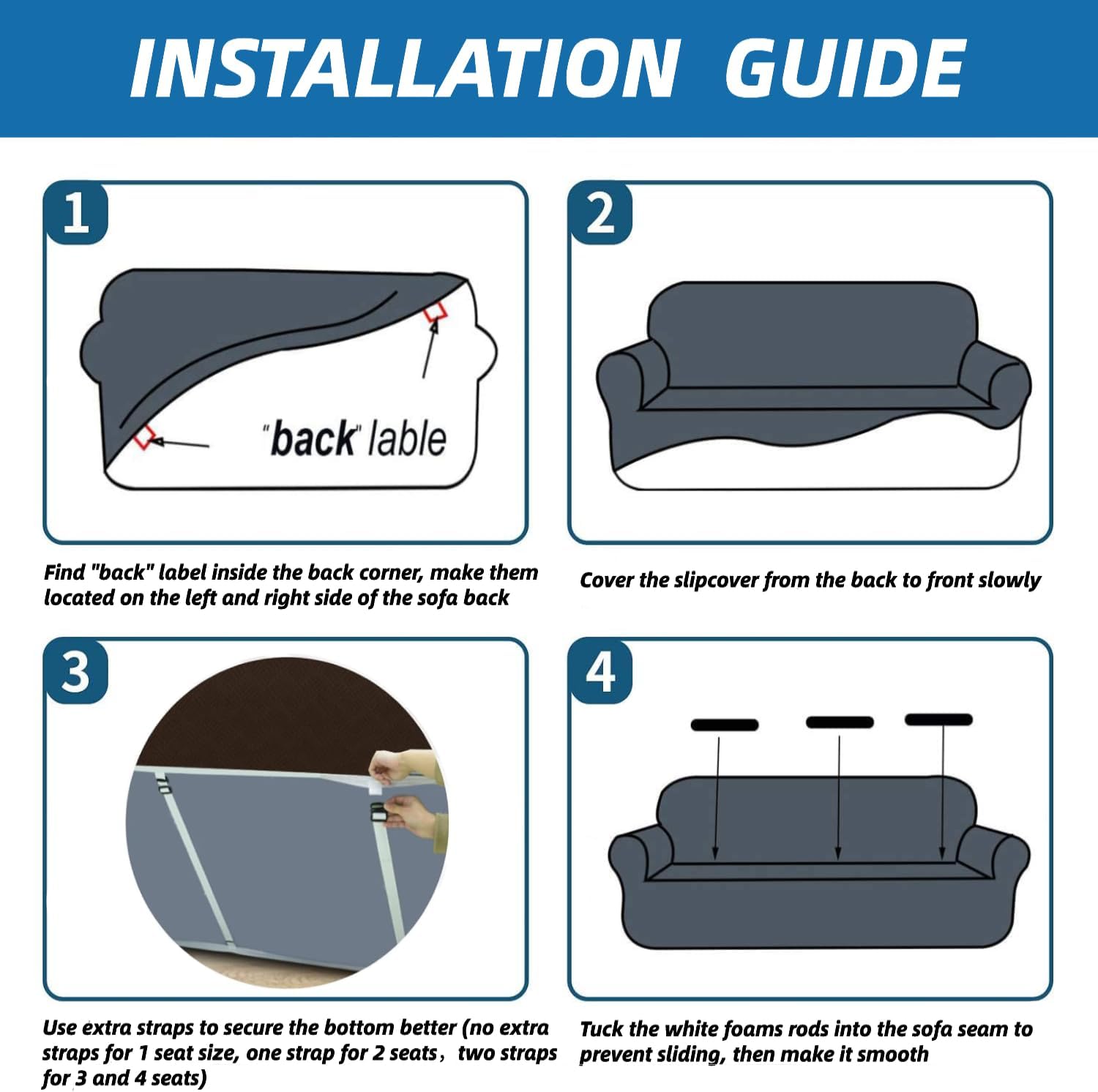 XINEAGE 2025 New Stretch Armchair Covers 1 Piece Chair Slipcovers Chair Protector for Living Room Thick Soft Chair Cover with Elastic Bottom Couch Cover for Pets Kids (31"-46", Light Gray)