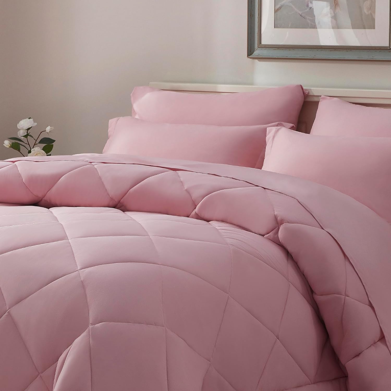 Full Comforter Set Purple- 7 Pieces