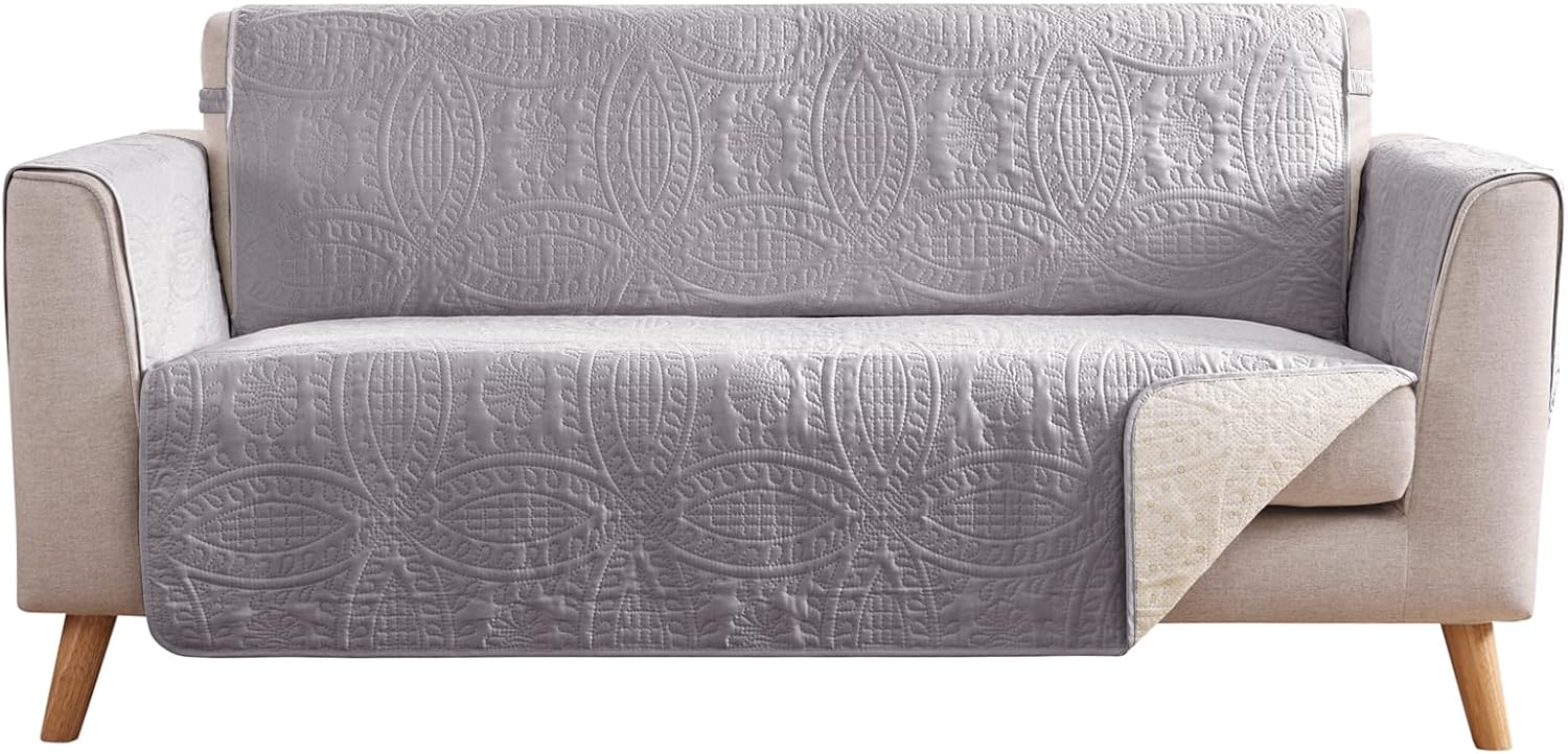 Beige Quilted Recliner Covers, Water-Repellent Recliner Slipcovers, Lazy Boy Chair Covers, Pet Friendly Recliner Cover for Dogs Cats, Washable Furniture Protector (Recliner 22", Beige Cream)