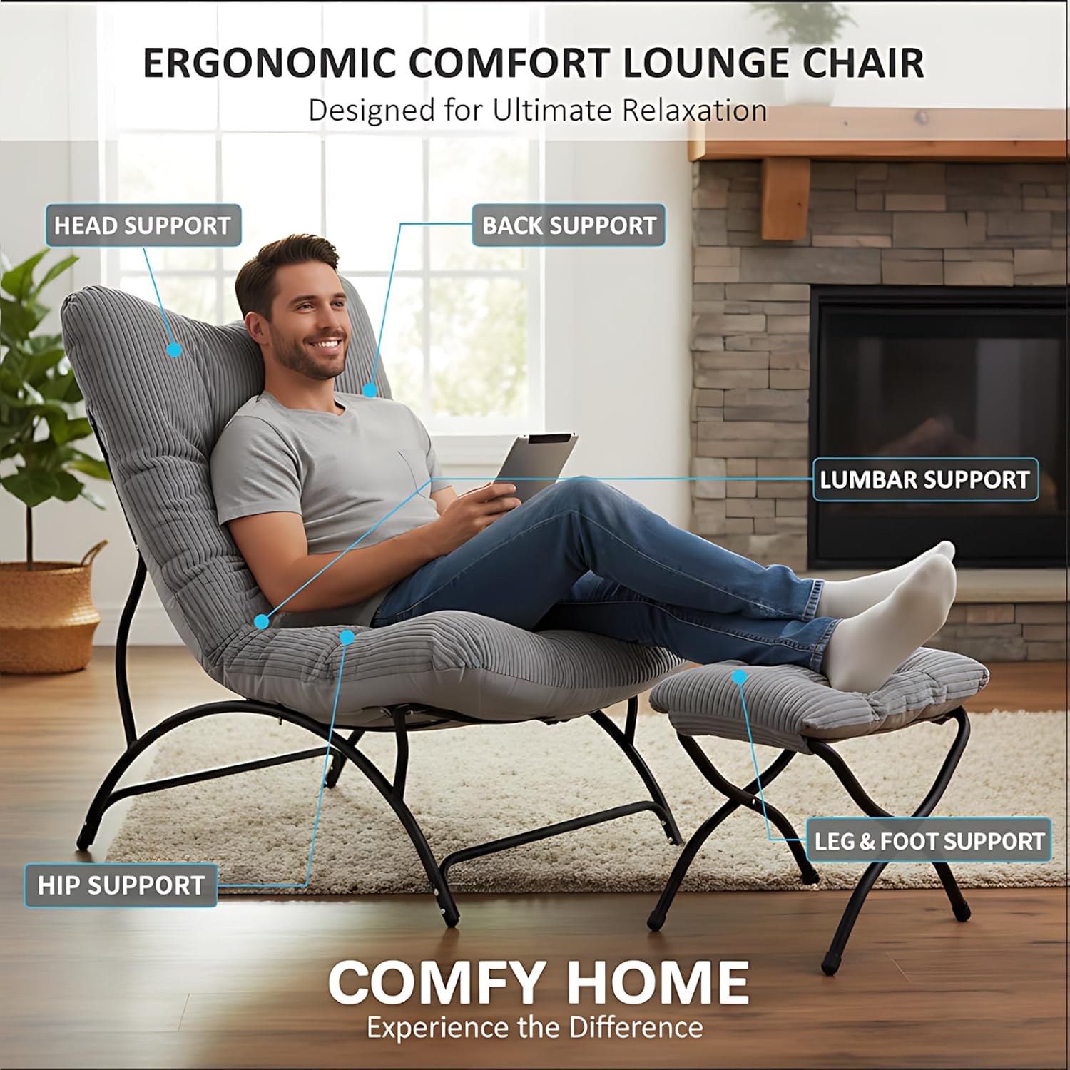 Accent Chair with Ottoman