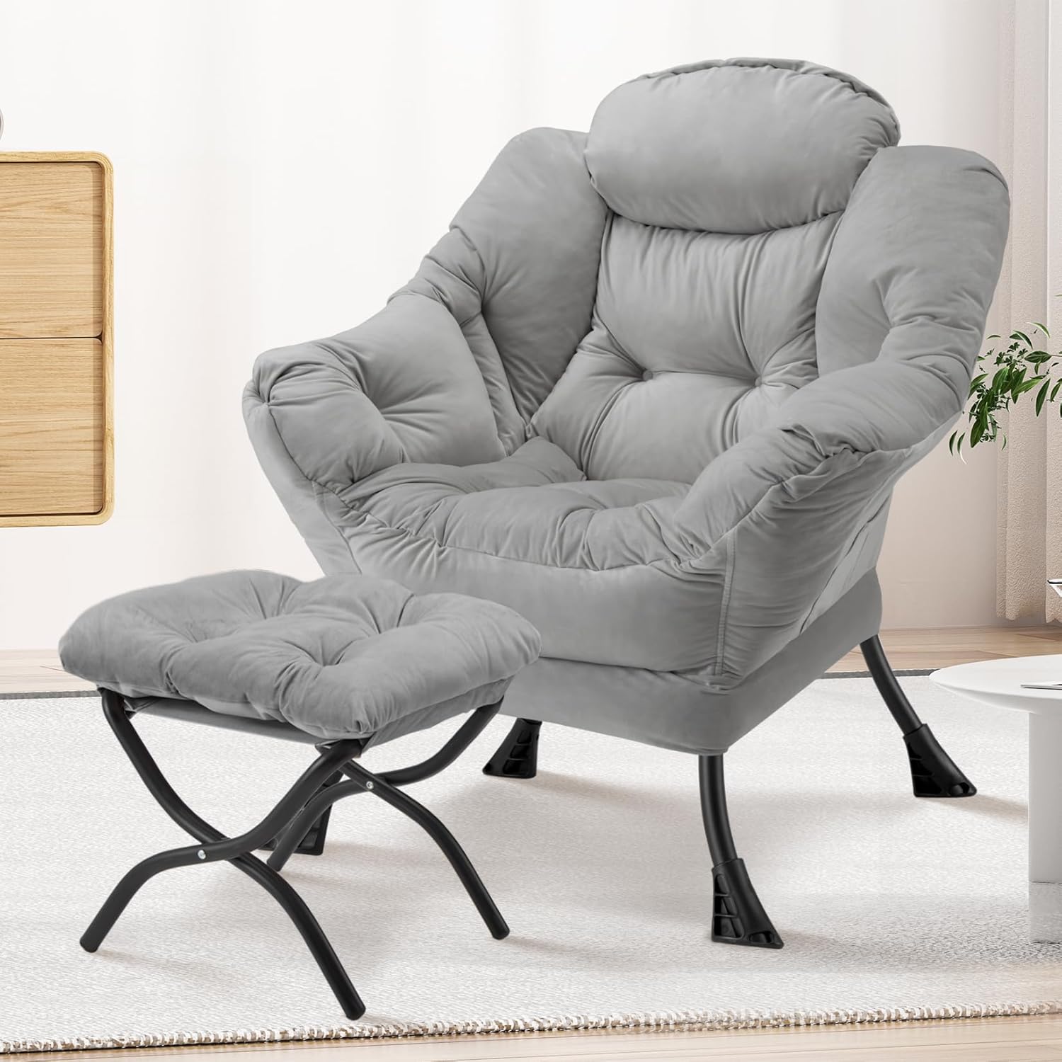 Lazy Chair with Folding Ottoman
