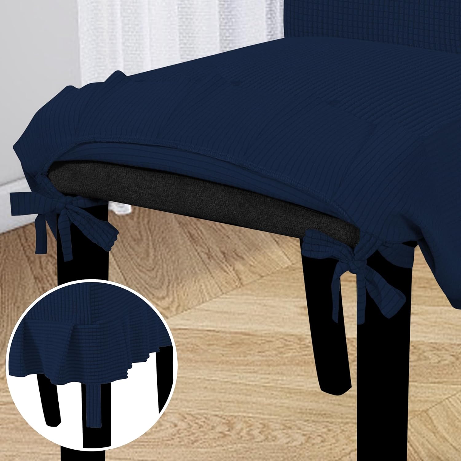 Easy-Going Dining Chair Covers Stretch Parsons Chair Slipcover with Skirt Chair Covers for Dining Room Restaurant Banquet (2 PCS, Light Gray)