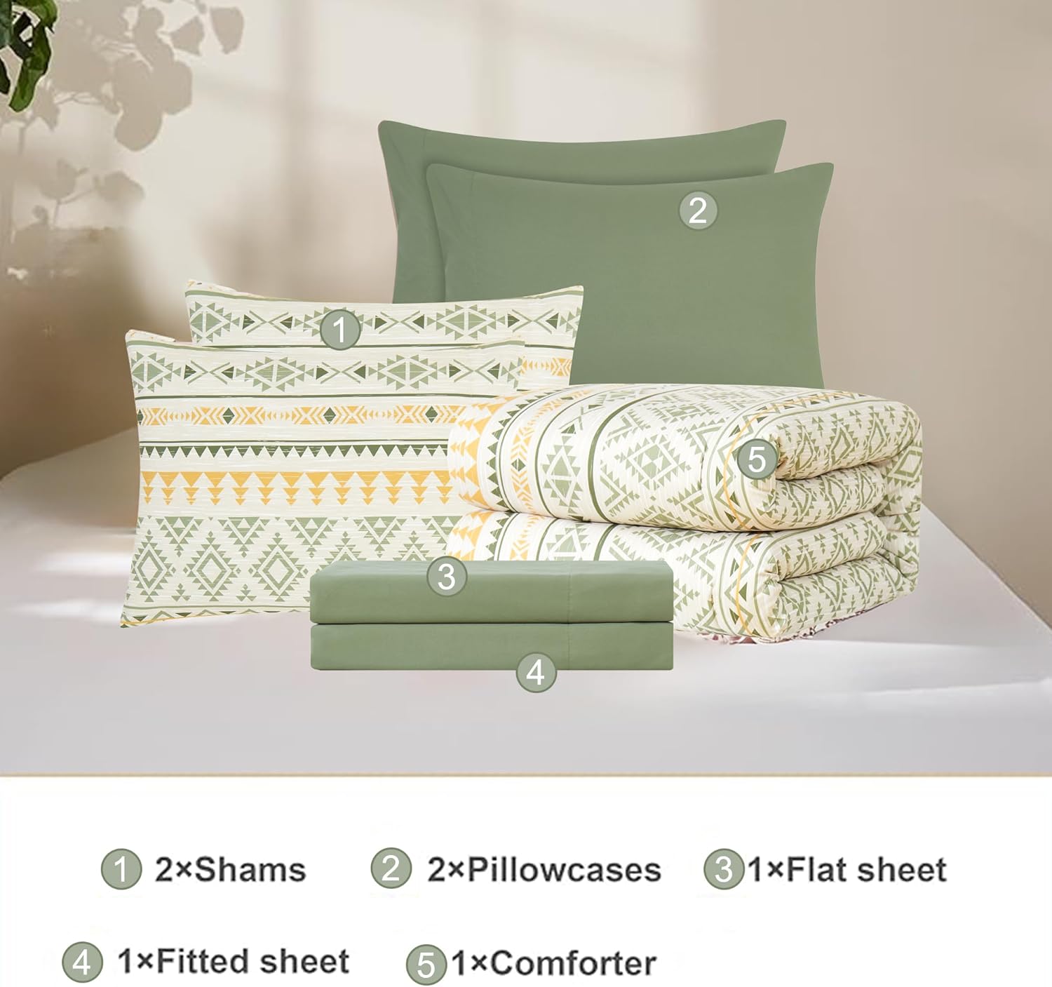 King Size Comforter Set- 7 Pieces