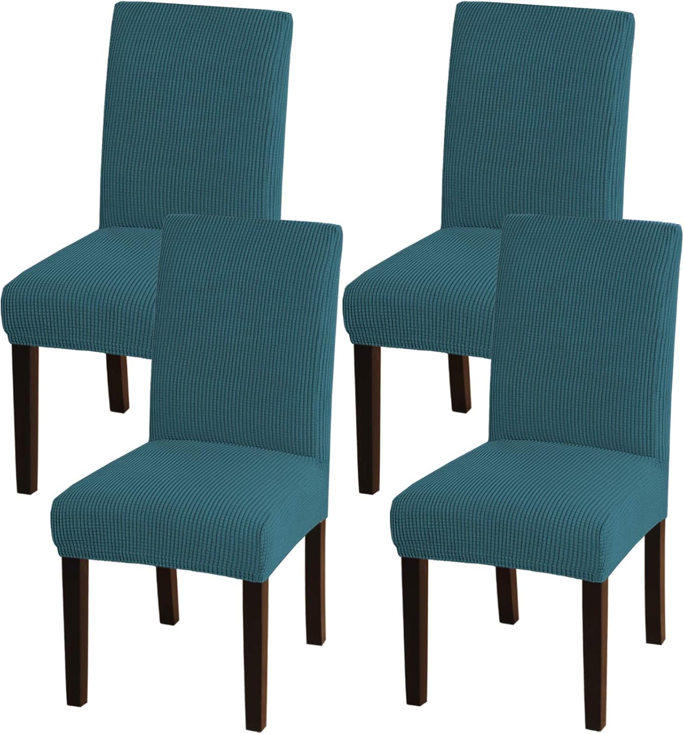 Turquoize Dining Chair Covers - Stretch, Removable, Set of 2 - Parson Dining Chair Protector Covers for Home, Hotel, Ceremony (2, Biscotti Beige)