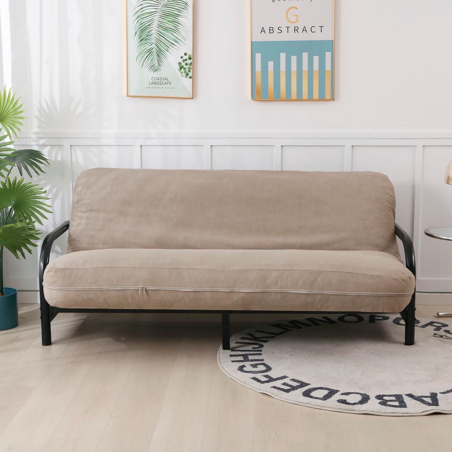 Zipper Classic Soft Micro Suede Futon Cover sofa