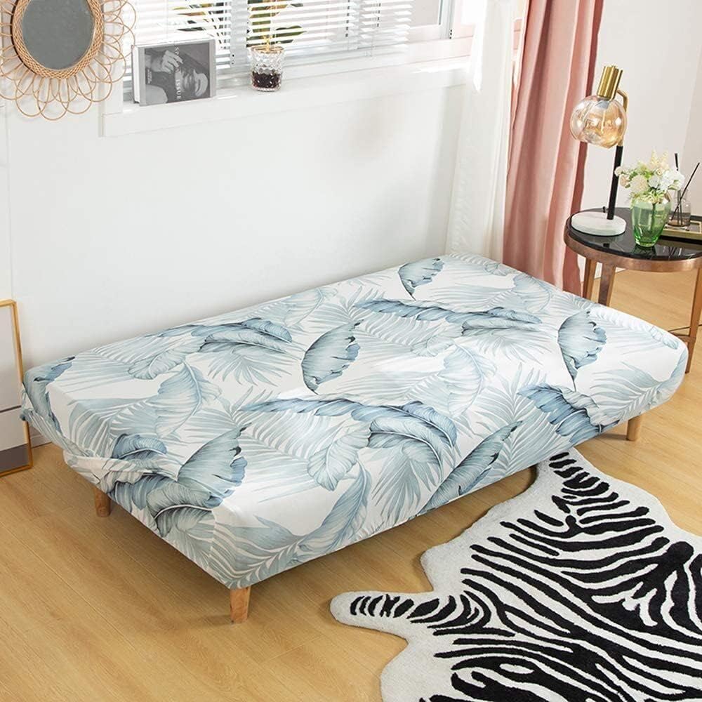 Linen Blue Armless Sofa Bed Cover