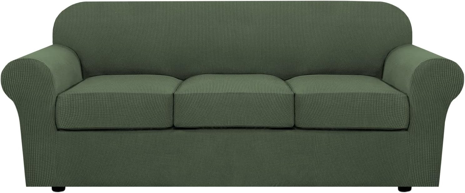 4 Piece Stretch Couch Covers for 3 Cushion Couch Sofa