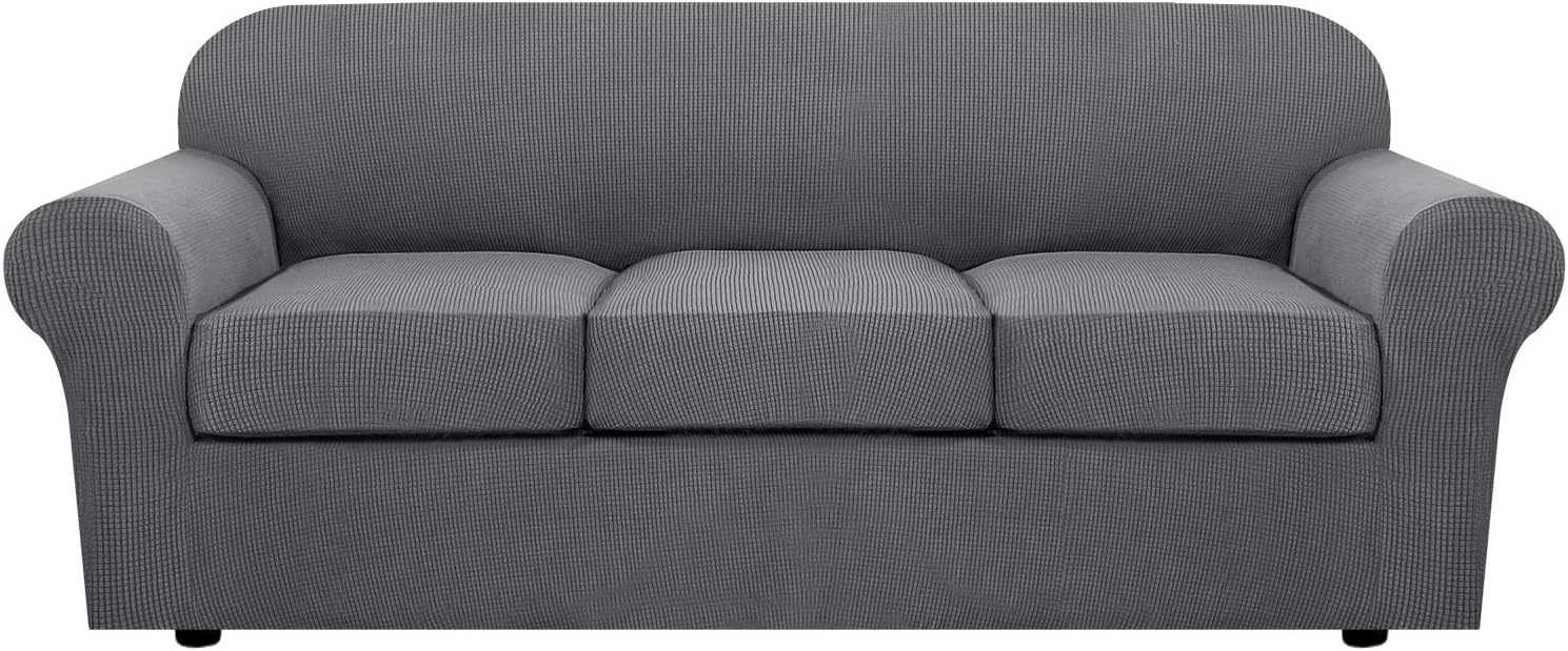 4 Piece Stretch Couch Covers for 3 Cushion Couch Sofa