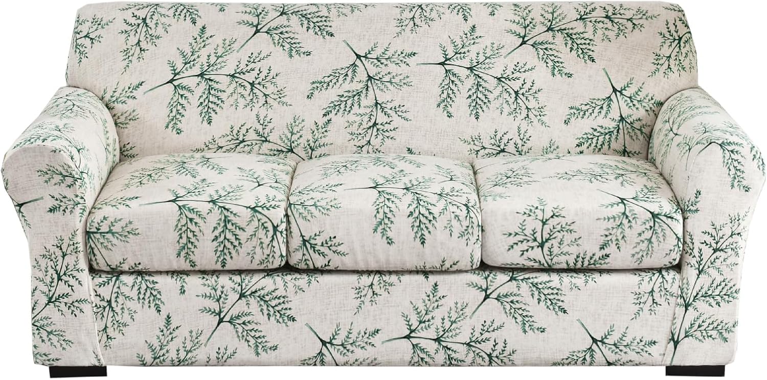 KRFOONN 2 Piece Chair Covers Printed Sofa Covers Couch Covers Washable Armchair Sofa Couch Slipcover Furniture Protector with Elastic Bottom for Living Room (Armchair, 23), Small