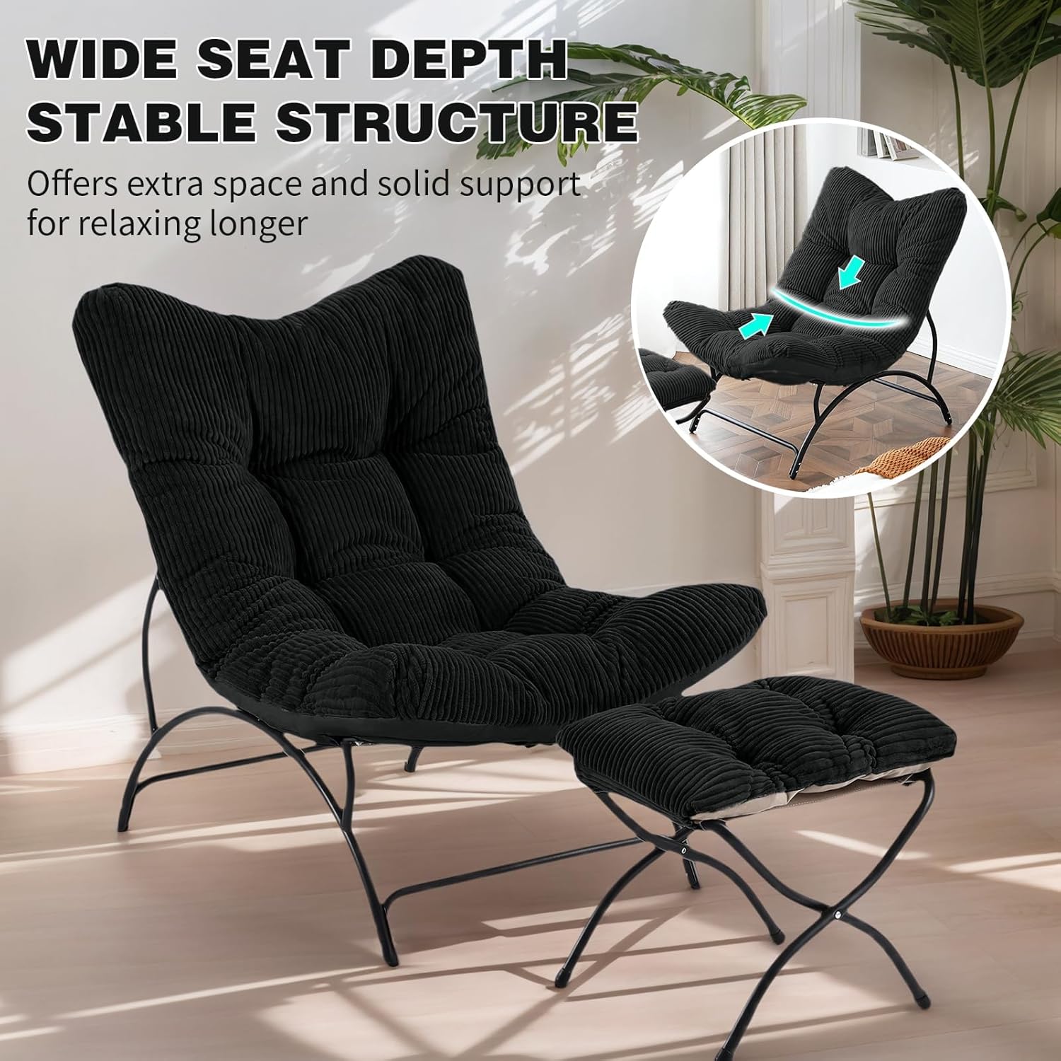 Accent Chair with Ottoman