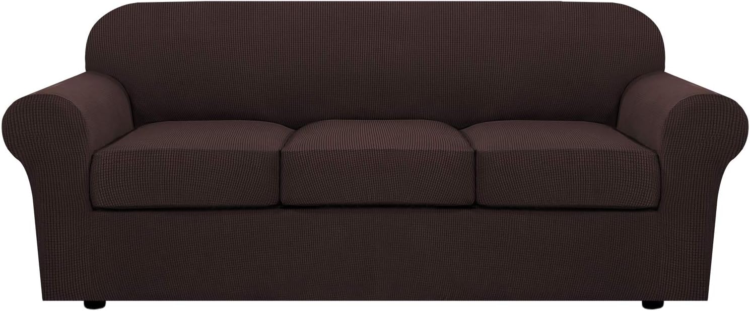 4 Piece Stretch Couch Covers for 3 Cushion Couch Sofa