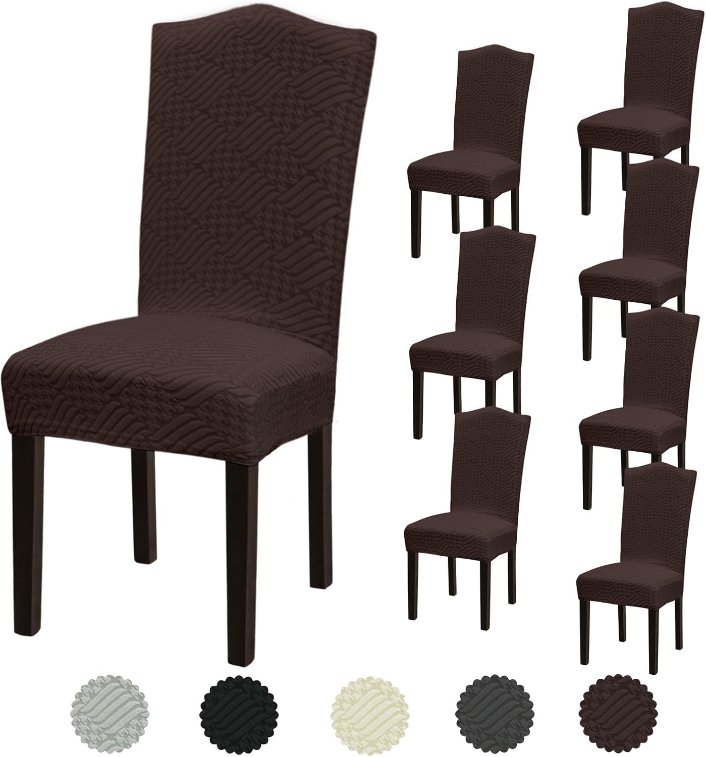 Stretch Dining Room Chair Covers Set of 6, Removable Washable Chair Covers for Dining Chairs,Dining Room, Hotel, Ceremony