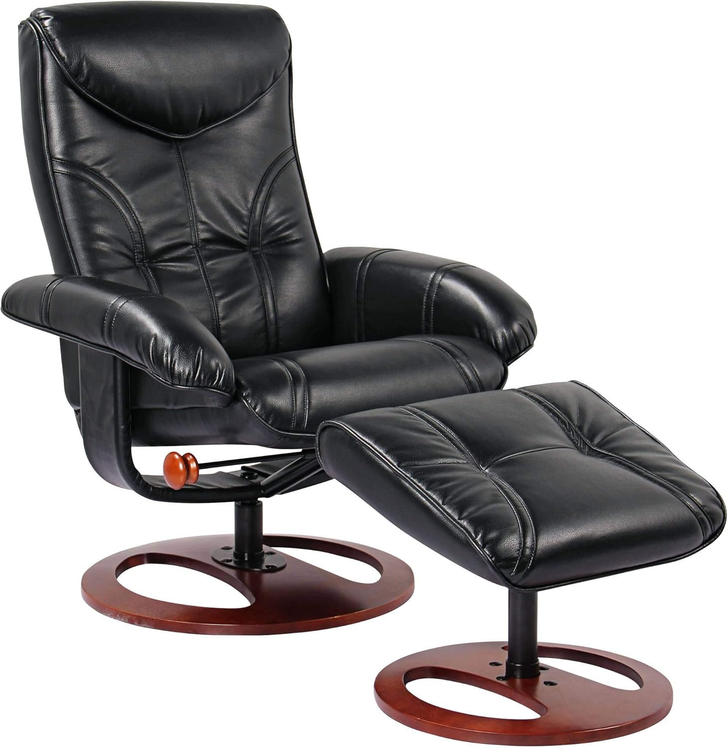 Leather Recliner with Ottoman Chair