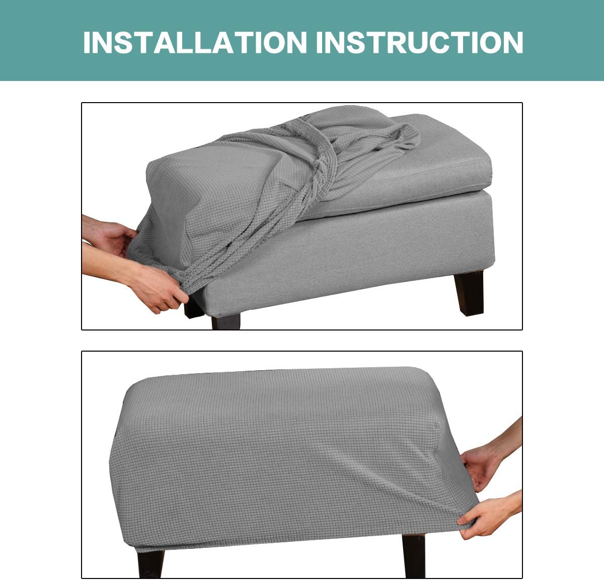 Stretch Ottoman Cover Ottoman Slipcover