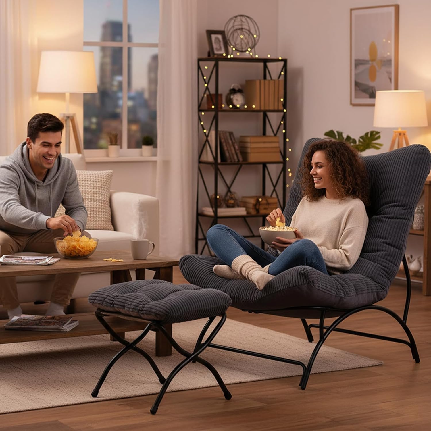 Accent Chair with Ottoman