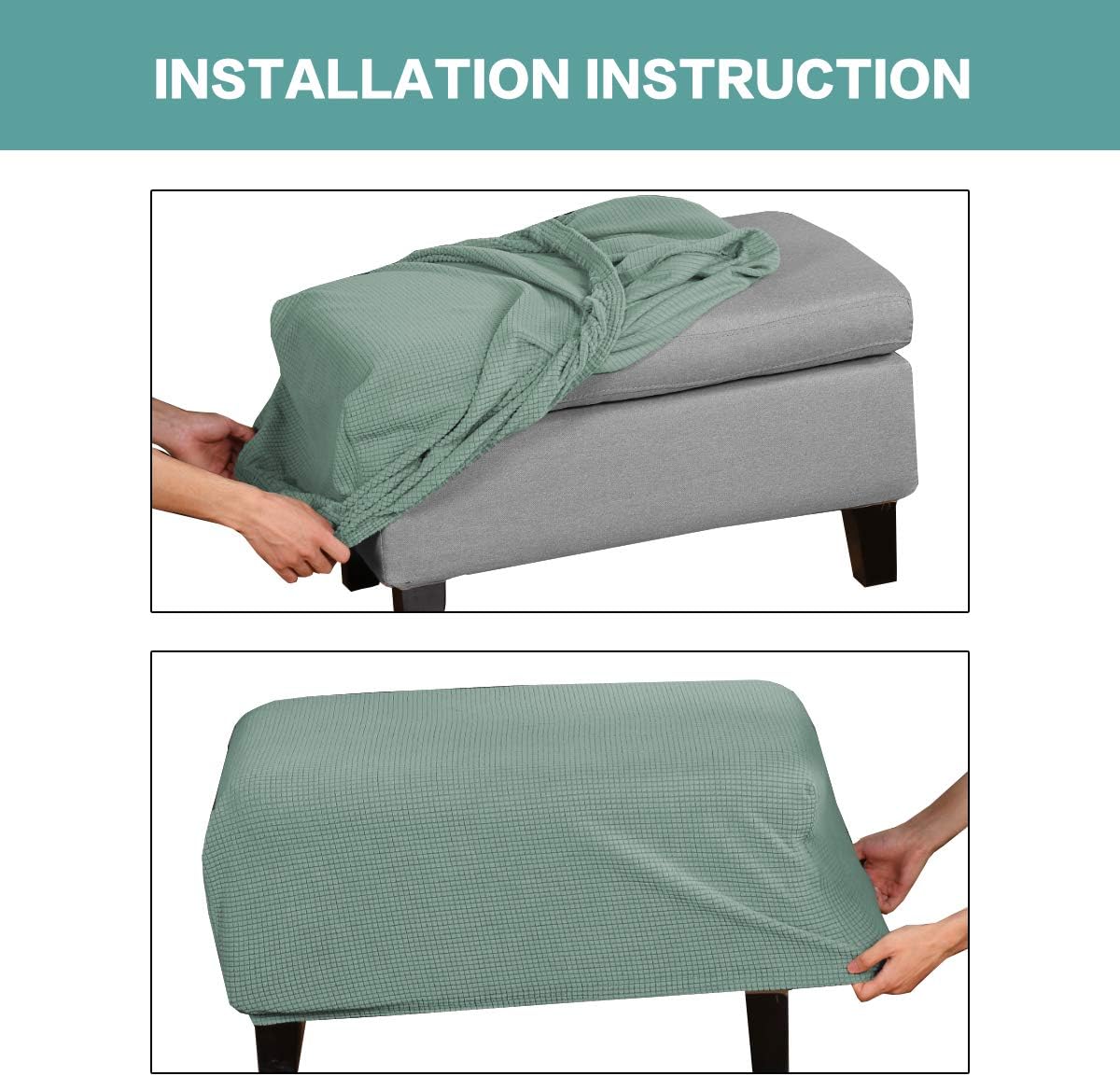 Stretch Ottoman Cover Ottoman Slipcover