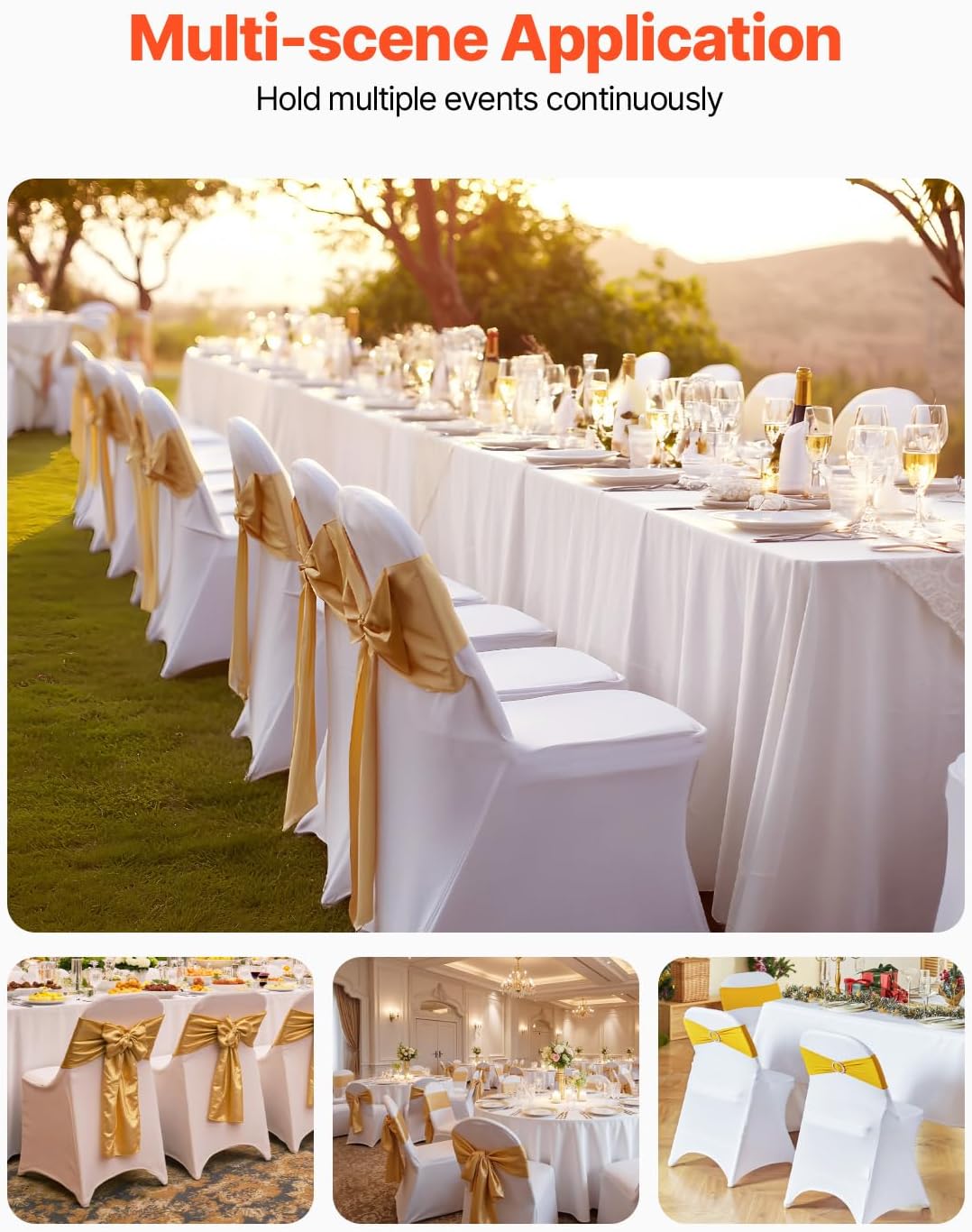 100 Pcs White Chair Covers