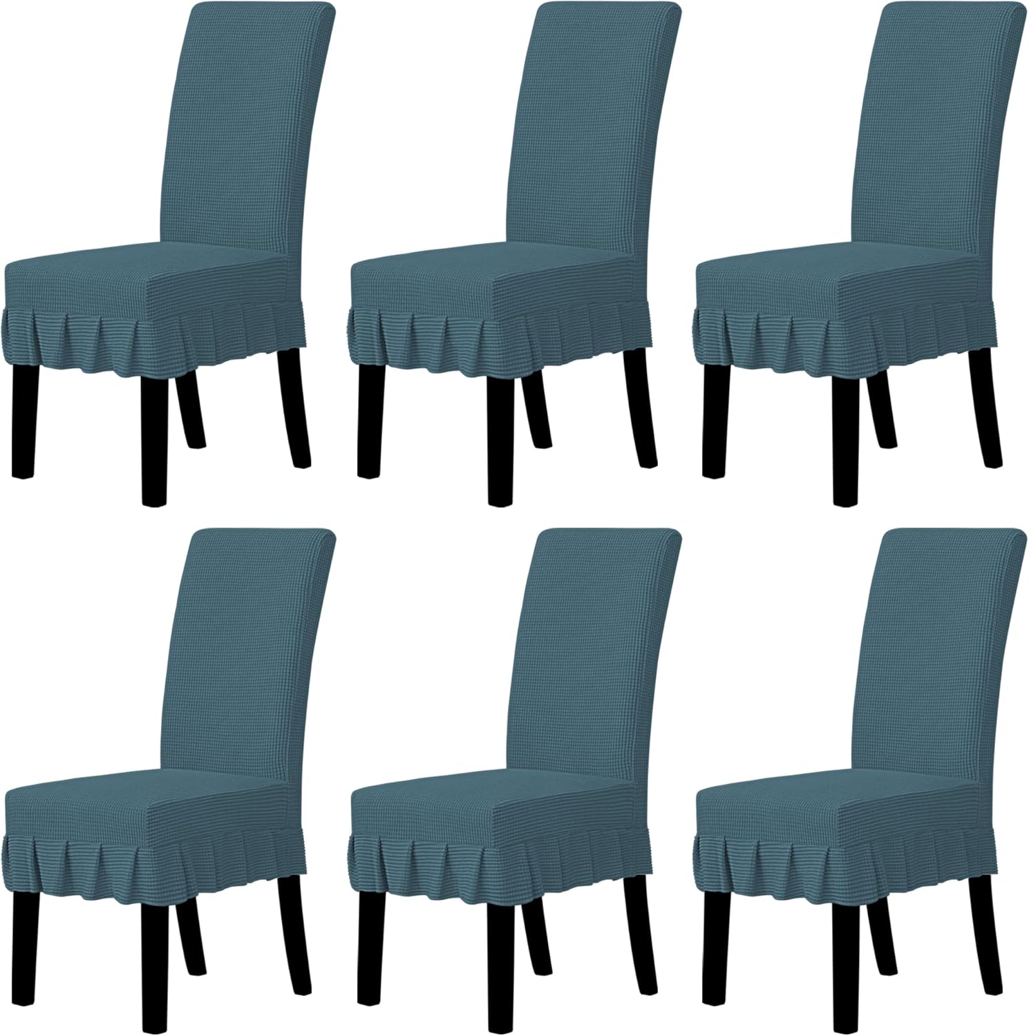 Easy-Going Dining Chair Covers Stretch Parsons Chair Slipcover with Skirt Chair Covers for Dining Room Restaurant Banquet (2 PCS, Light Gray)