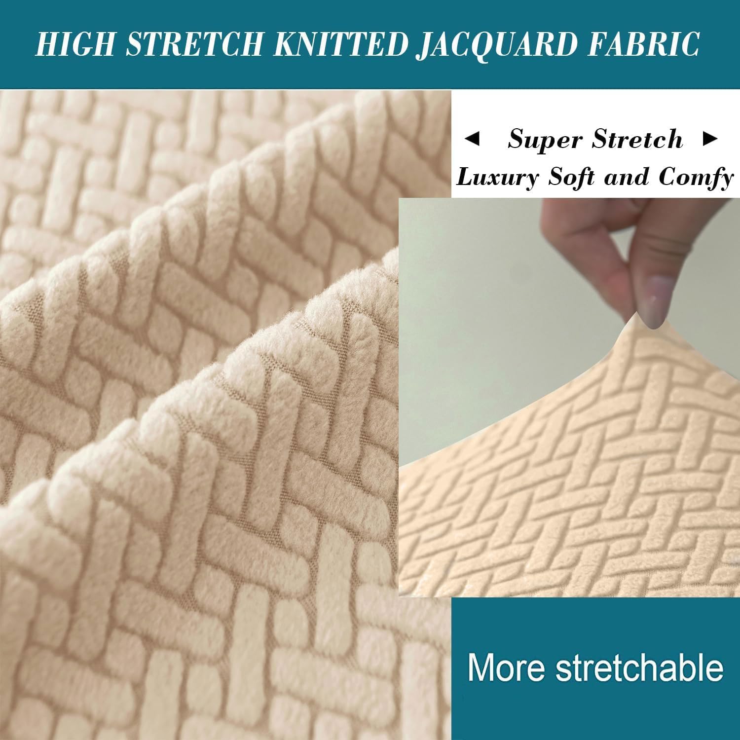 Stretch Knitted Jacquard Ottoman Cover