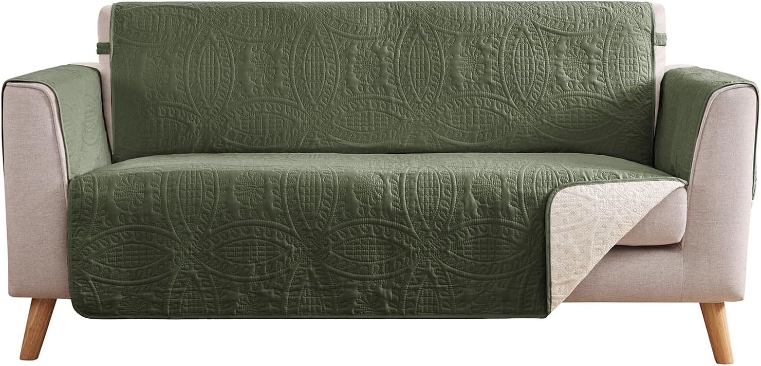 Beige Quilted Recliner Covers, Water-Repellent Recliner Slipcovers, Lazy Boy Chair Covers, Pet Friendly Recliner Cover for Dogs Cats, Washable Furniture Protector (Recliner 22", Beige Cream)