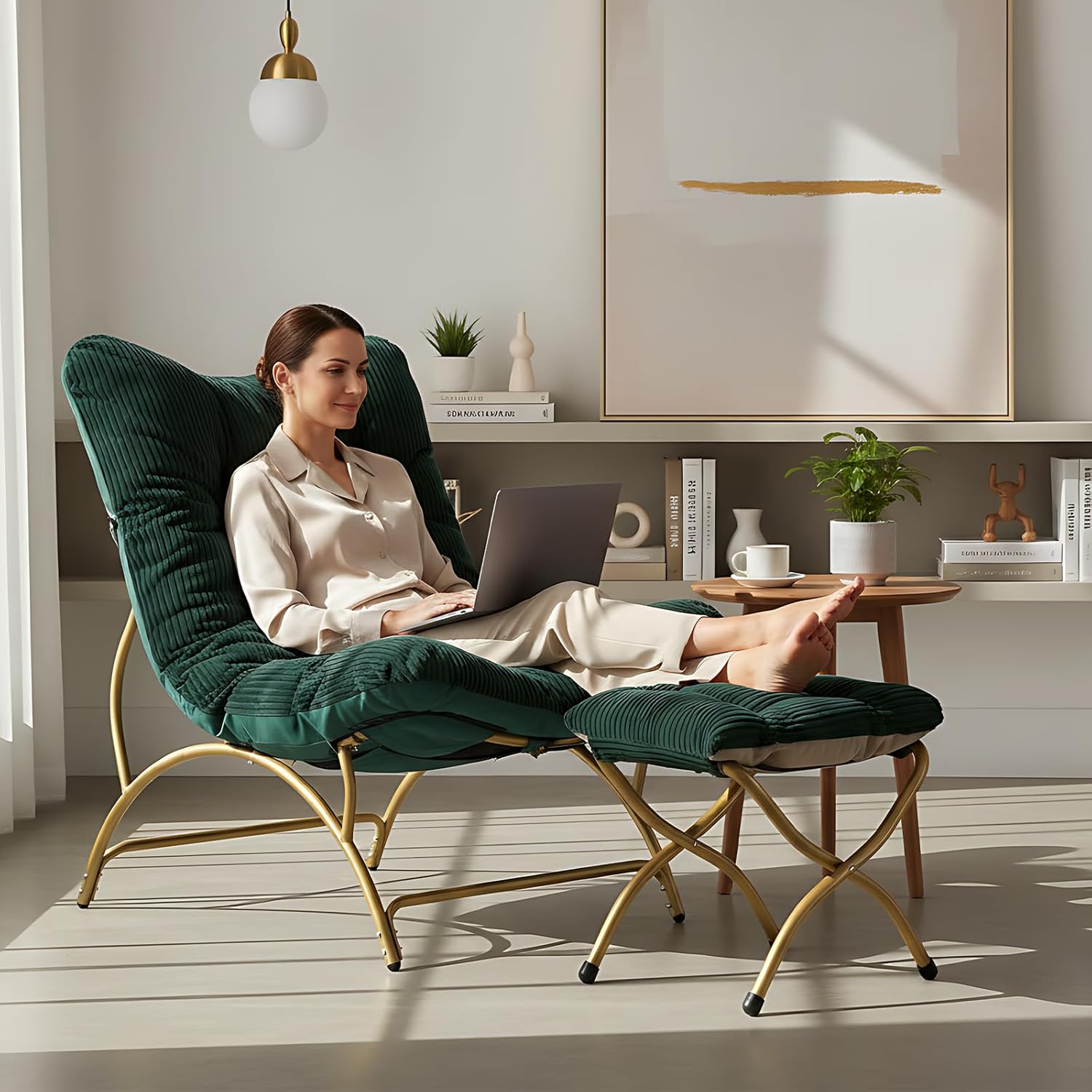 Accent Chair with Ottoman