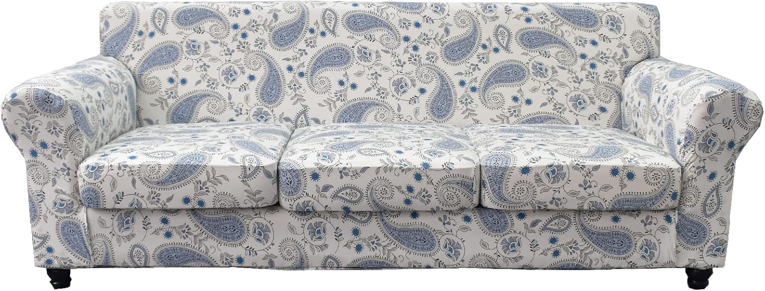 KRFOONN 2 Piece Chair Covers Printed Sofa Covers Couch Covers Washable Armchair Sofa Couch Slipcover Furniture Protector with Elastic Bottom for Living Room (Armchair, 23), Small