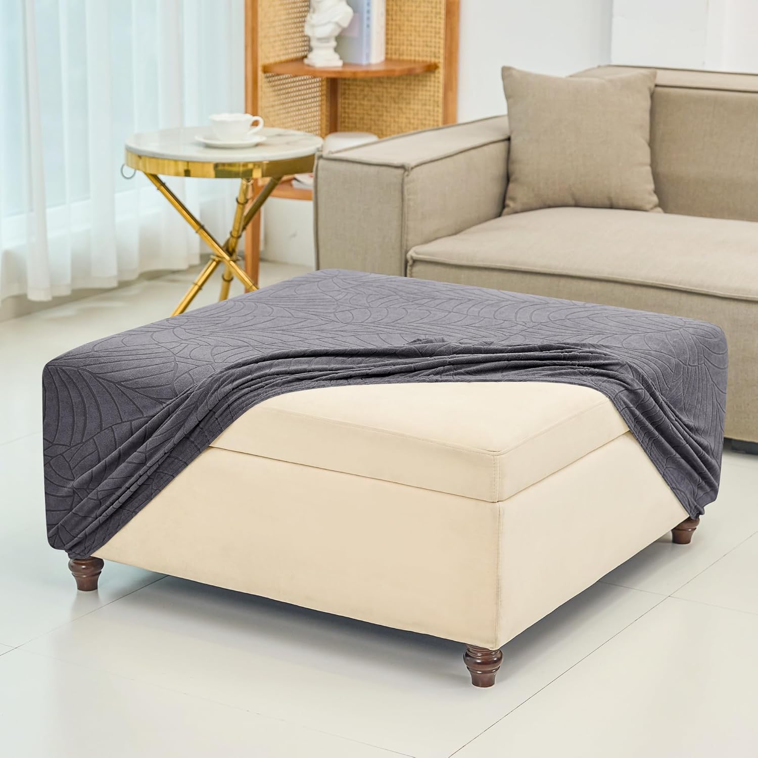 Ottoman Cover Square-Stretch Water Repellent