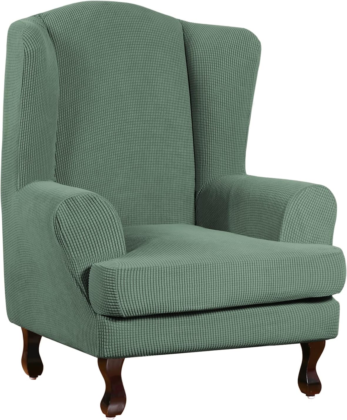 Turquoize 2 Piece Chair Covers for Living Room Armchair Cover Armchair Slipcovers with Arms Feature Thick Jacquard Fabric (Chair,Biscotti Beige)