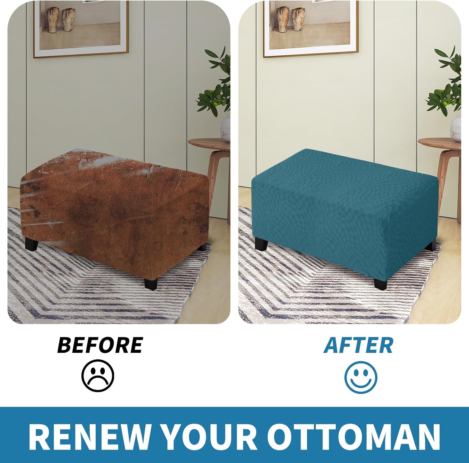 Rectangle Footrest Slipcovers