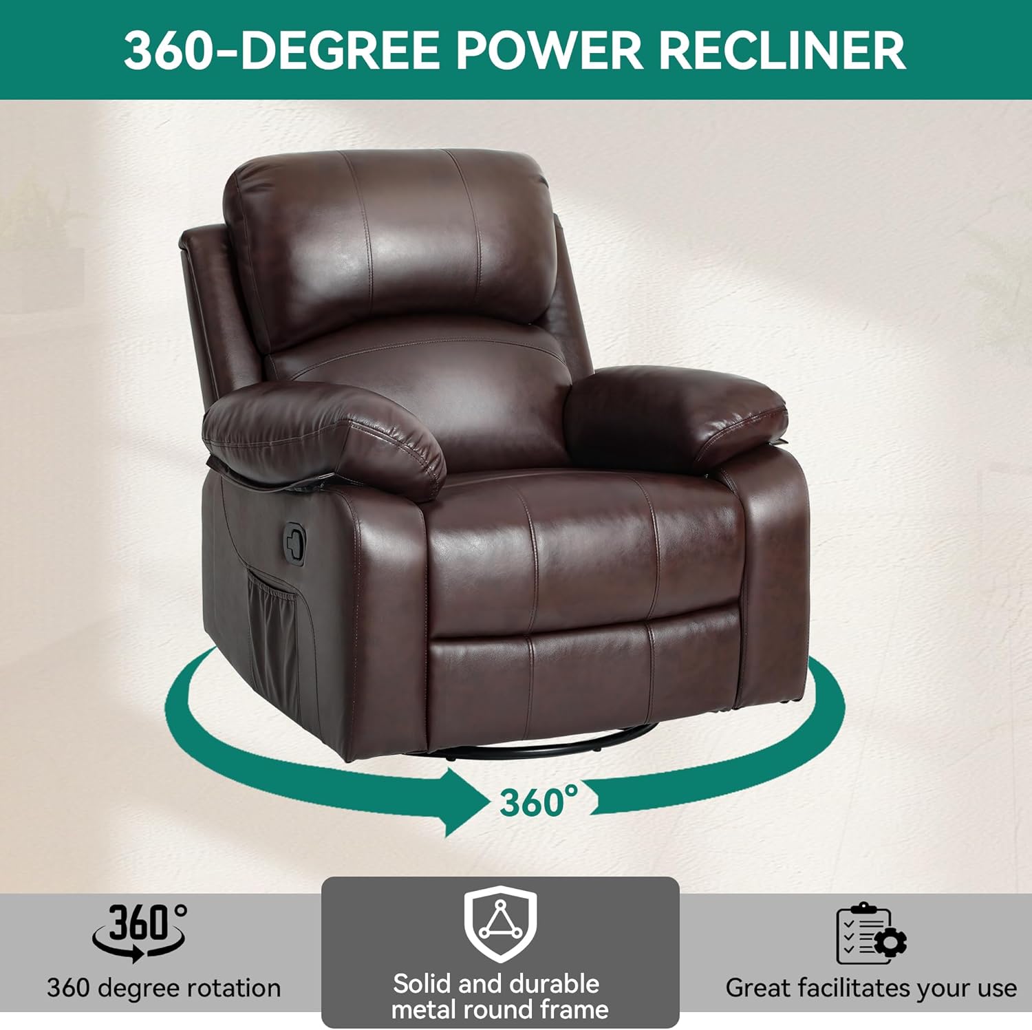 Oversized Rocker Recliner Chair with Heat and Massage