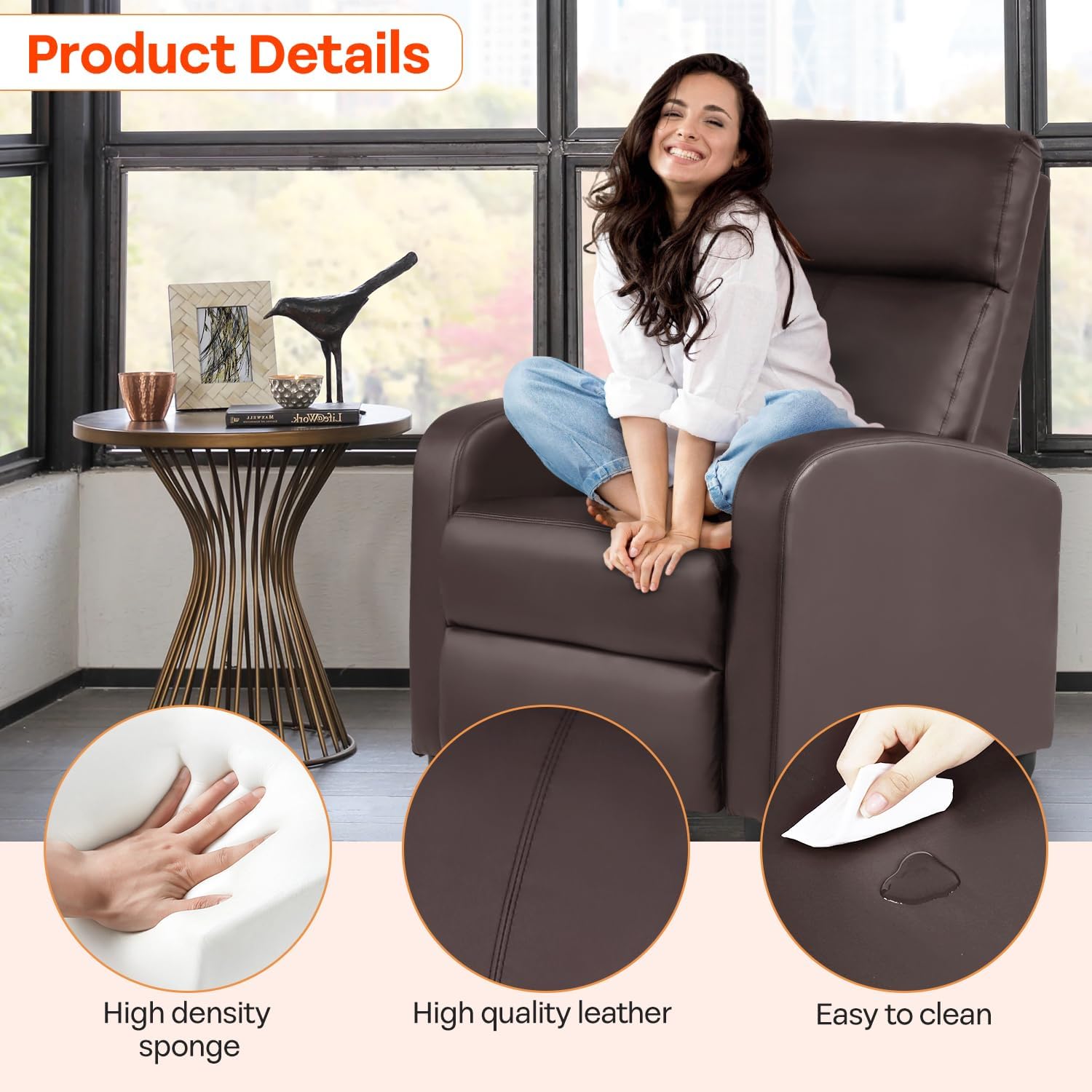 Theater Seating Single Reclining Sofa Lounge