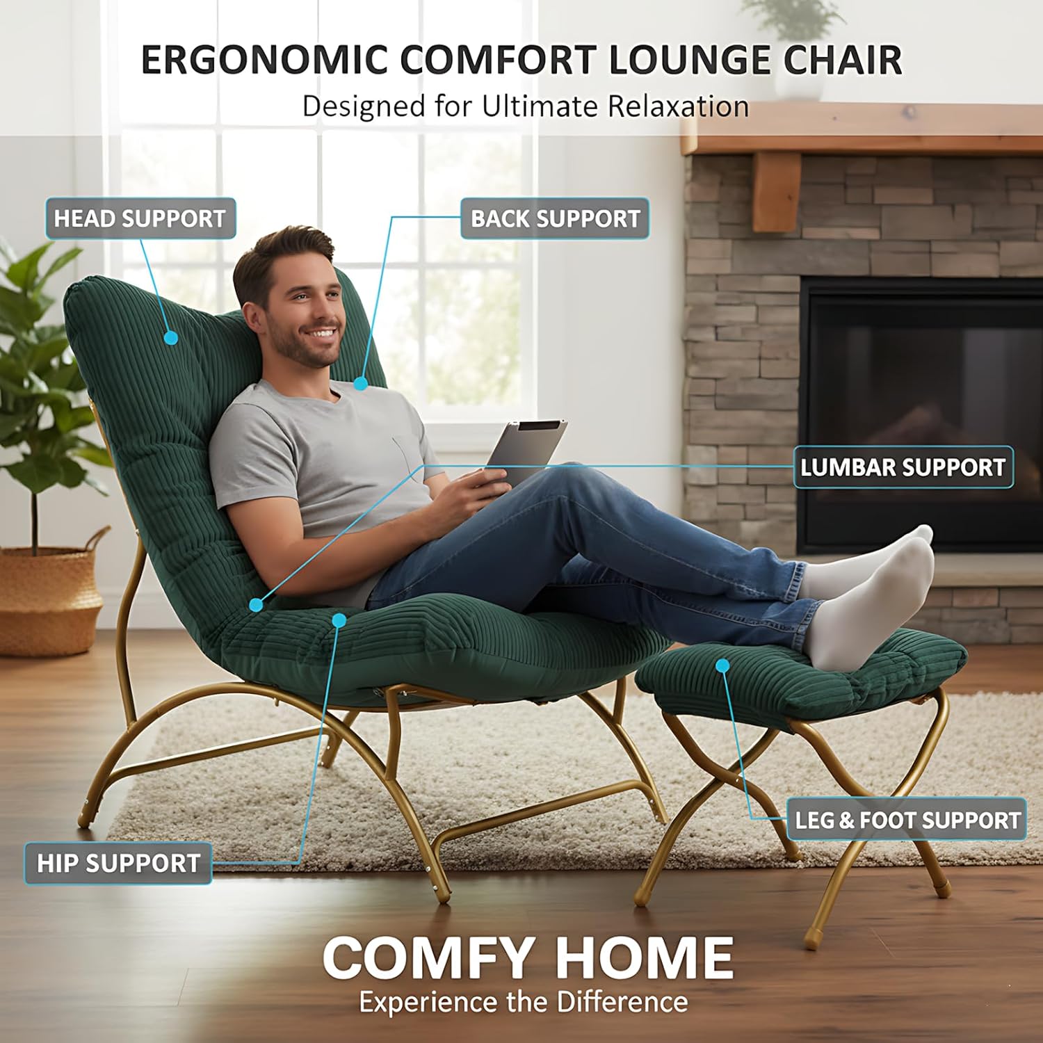 Accent Chair with Ottoman