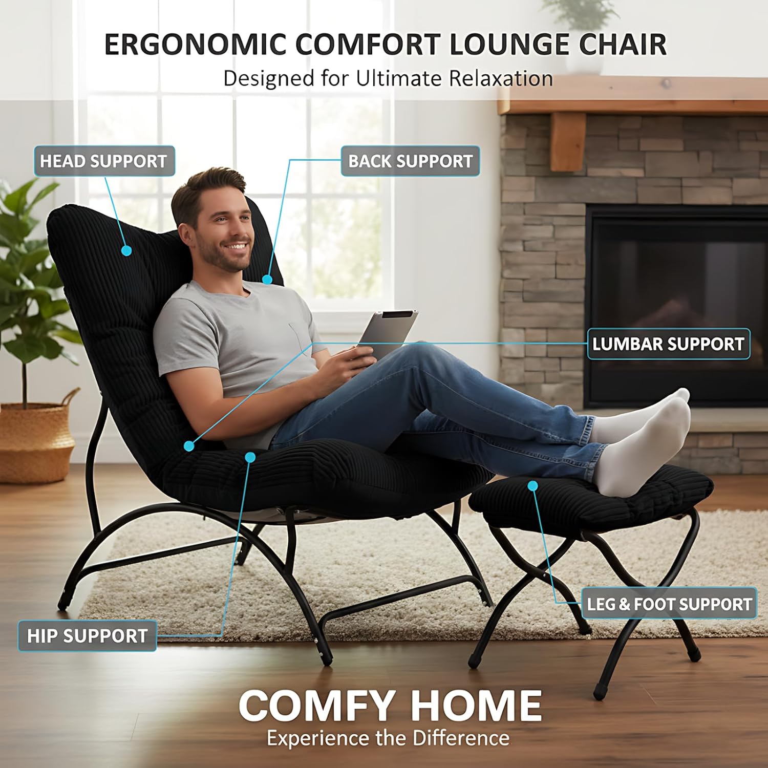 Accent Chair with Ottoman