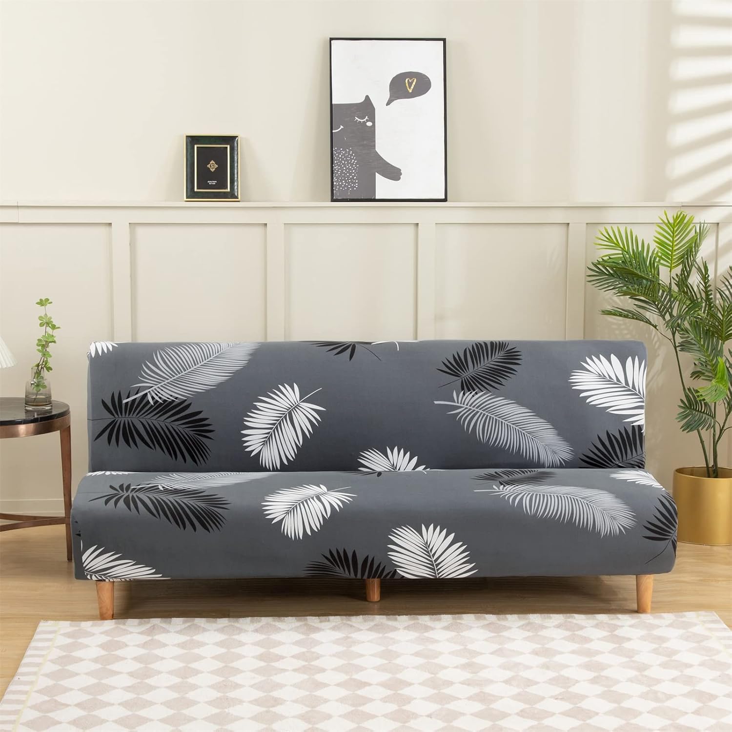 Armless Sofa Cover Futon Slipcover