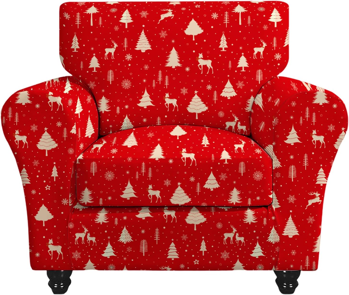 KRFOONN 2 Piece Chair Covers Printed Sofa Covers Couch Covers Washable Armchair Sofa Couch Slipcover Furniture Protector with Elastic Bottom for Living Room (Armchair, 23), Small