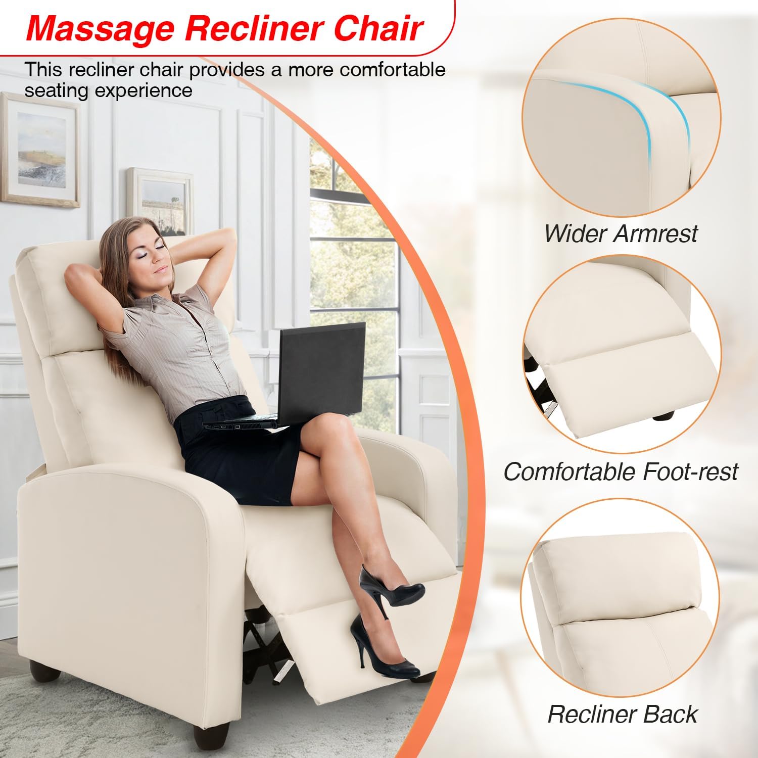 Theater Seating Single Reclining Sofa Lounge