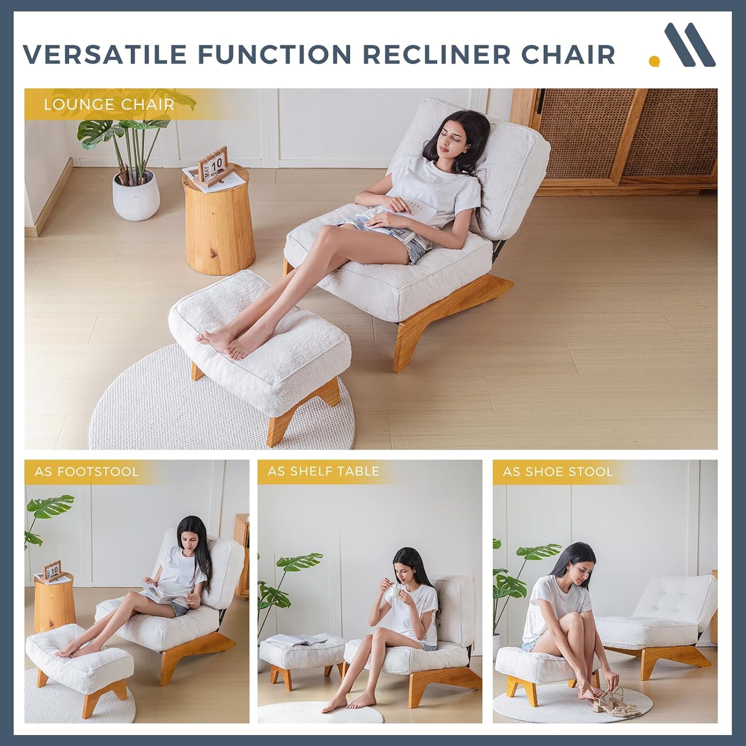 Adjustable Accent Chair with Ottoman