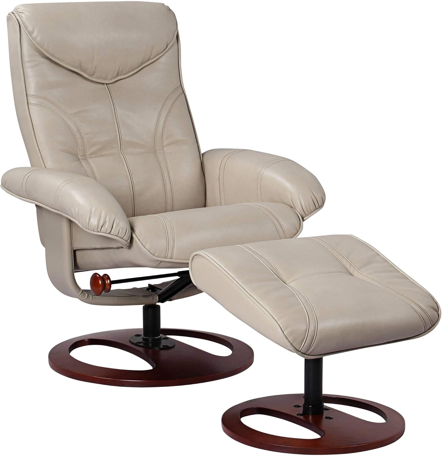 Leather Recliner with Ottoman Chair