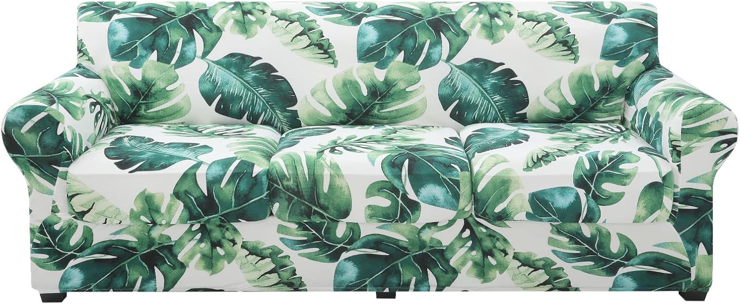 hyha Couch Covers, Chair/Sofa Covers, Floral Pattern, Stretch, Printed, 2 Pieces, Armchair Slipcover, Separate Couch Cushion Slipcover, Furniture Protector for Dogs(Armchair, Paisley Floral)